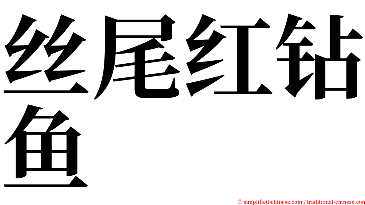 丝尾红钻鱼 serif font