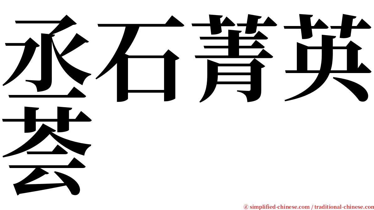 丞石菁英荟 serif font