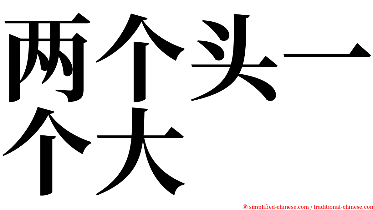 两个头一个大 serif font