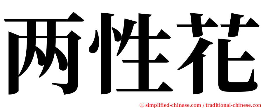 两性花 serif font
