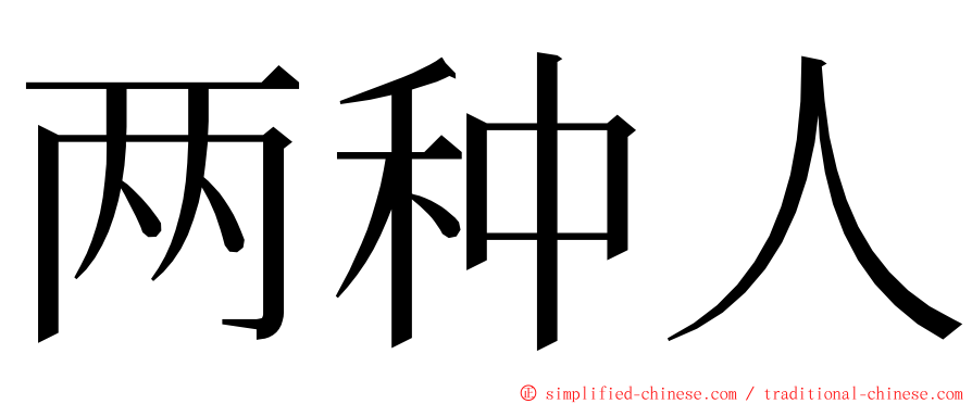 两种人 ming font