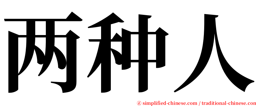 两种人 serif font