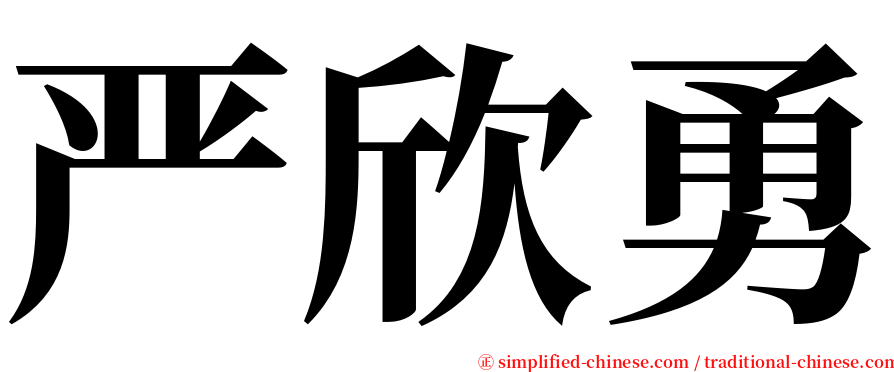 严欣勇 serif font