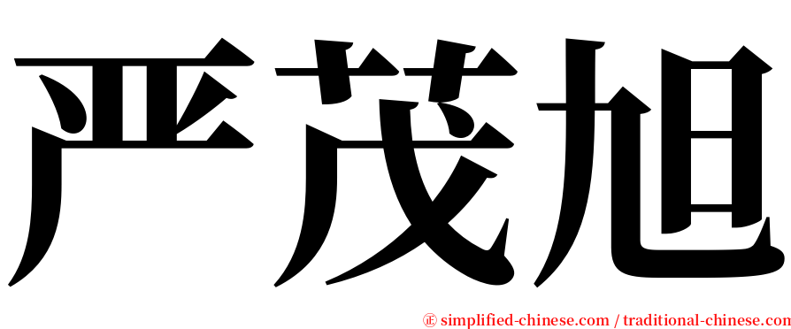 严茂旭 serif font