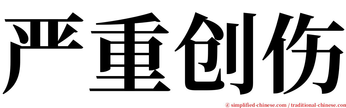 严重创伤 serif font