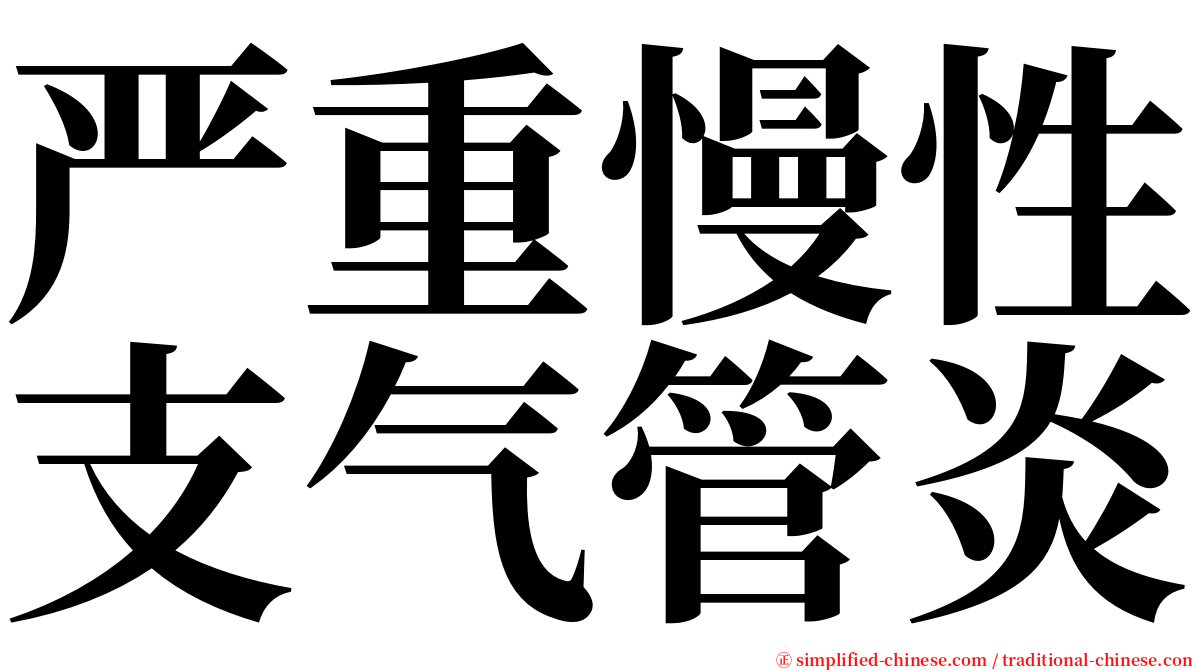 严重慢性支气管炎 serif font