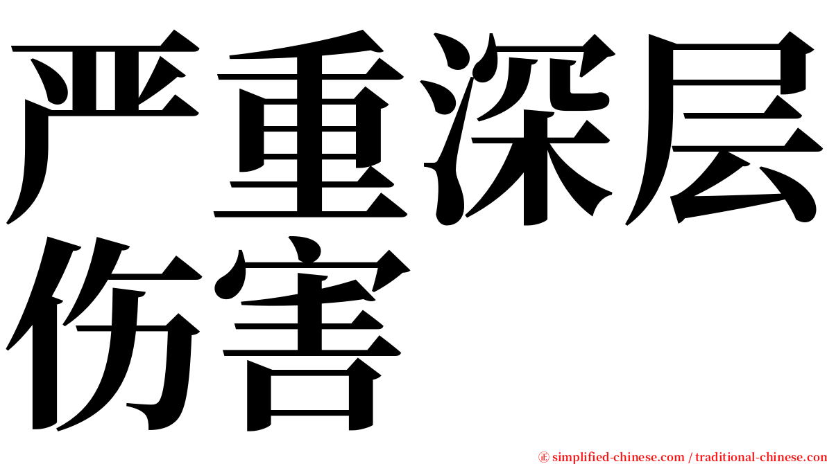 严重深层伤害 serif font