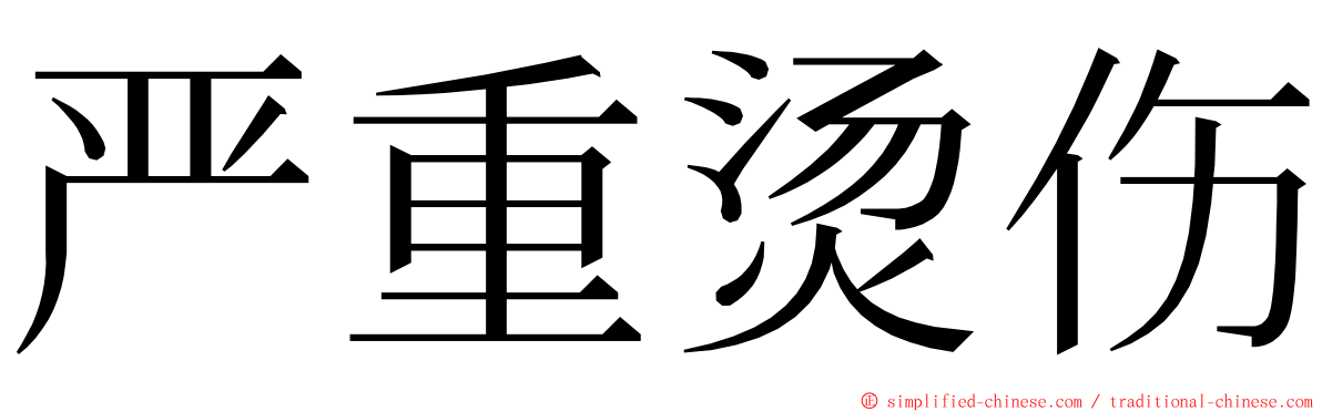 严重烫伤 ming font