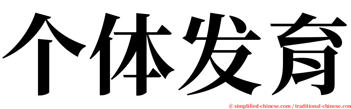 个体发育 serif font