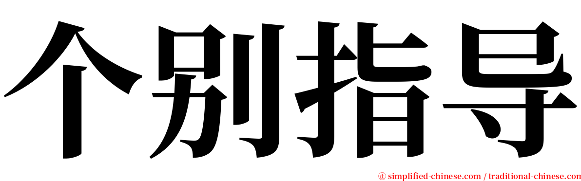 个别指导 serif font