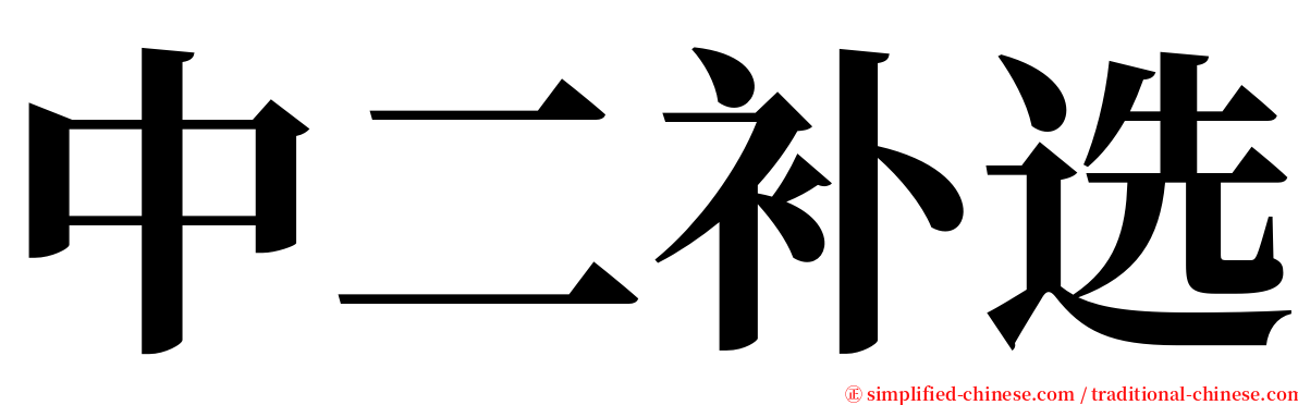 中二补选 serif font