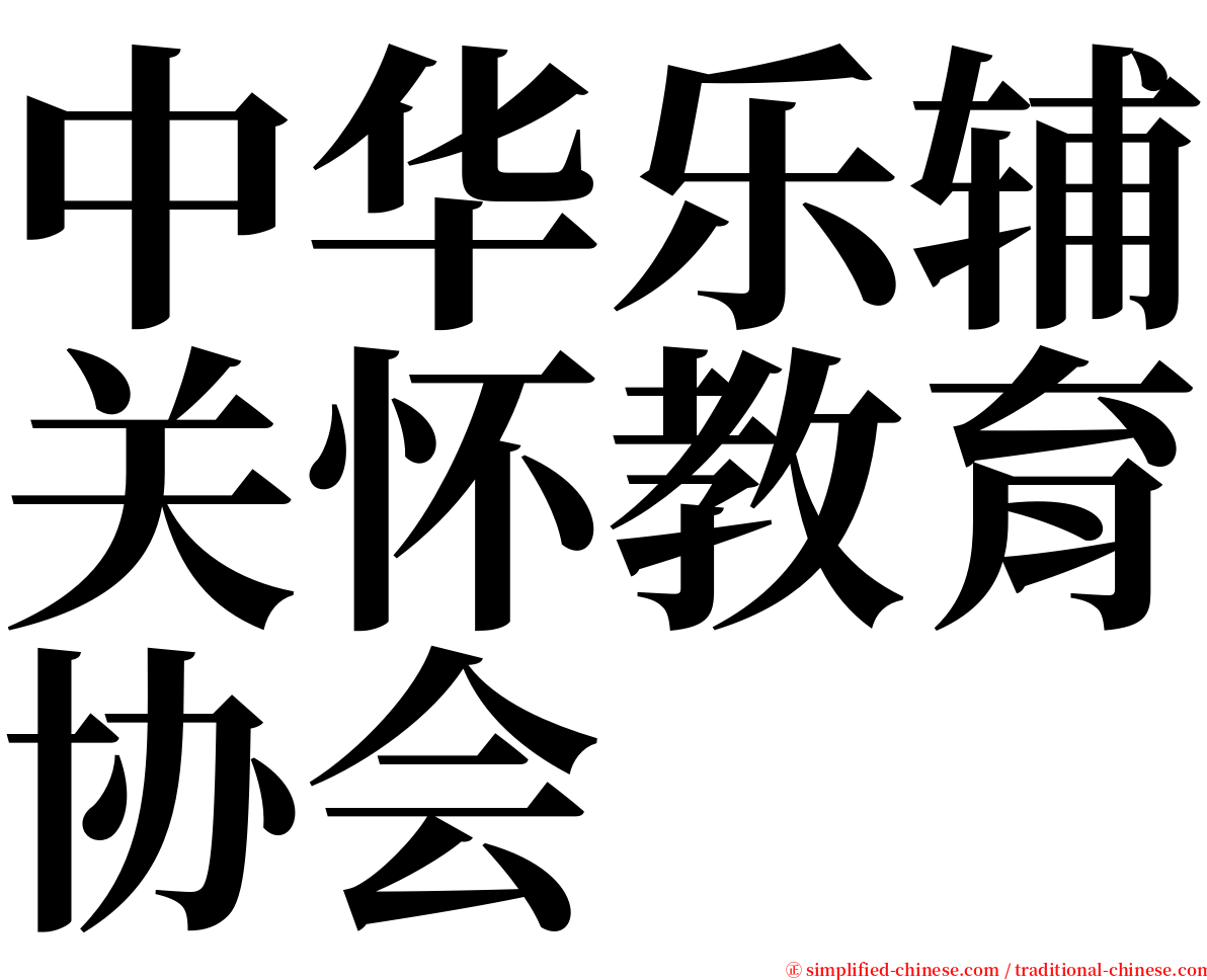 中华乐辅关怀教育协会 serif font