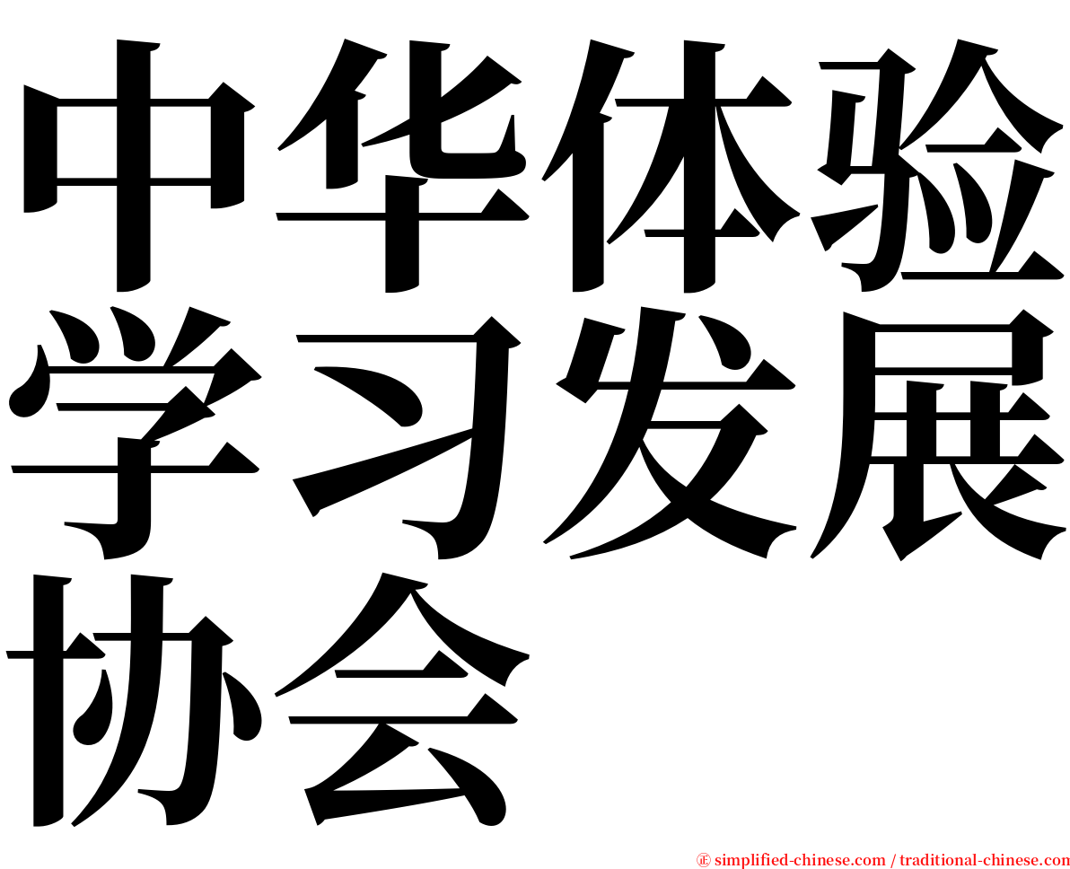 中华体验学习发展协会 serif font