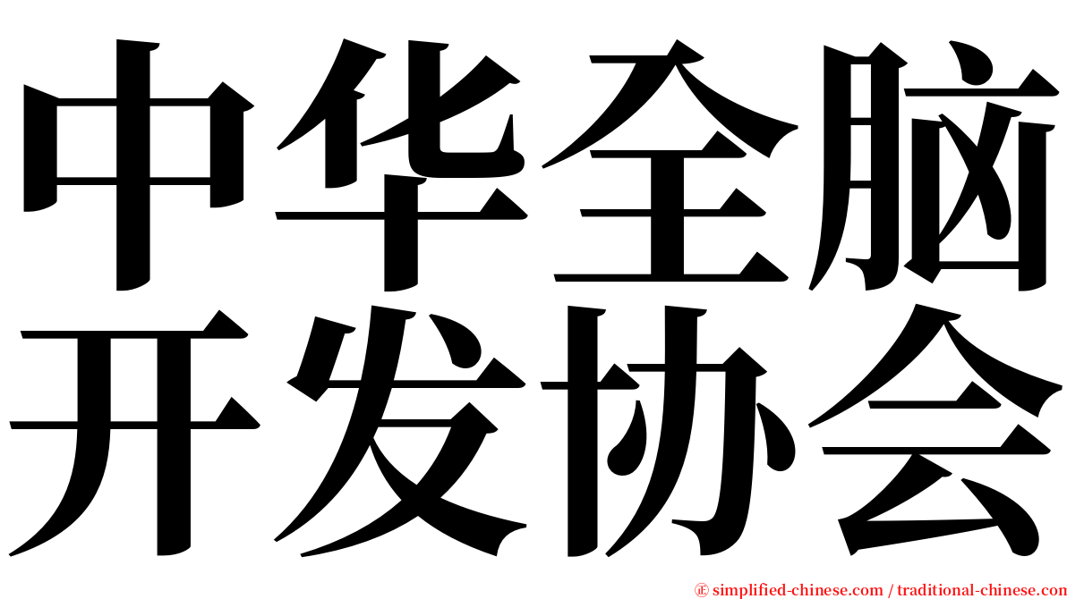 中华全脑开发协会 serif font