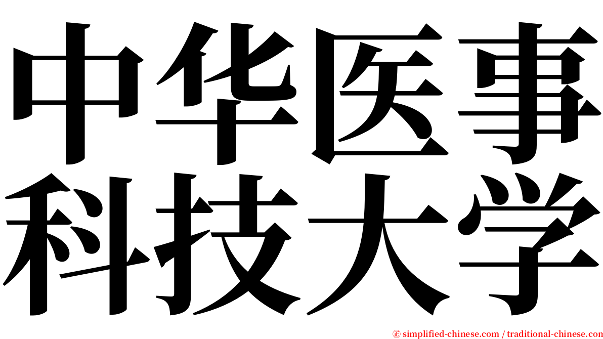 中华医事科技大学 serif font