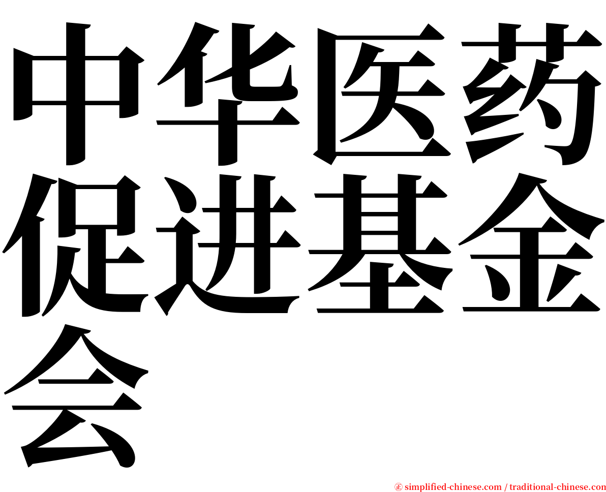 中华医药促进基金会 serif font