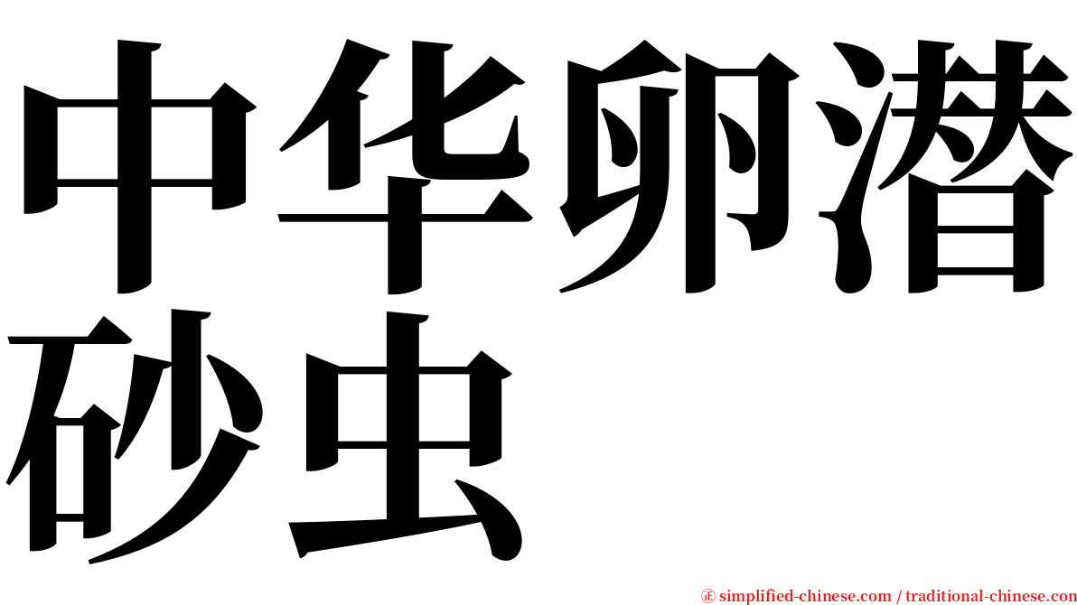 中华卵潜砂虫 serif font