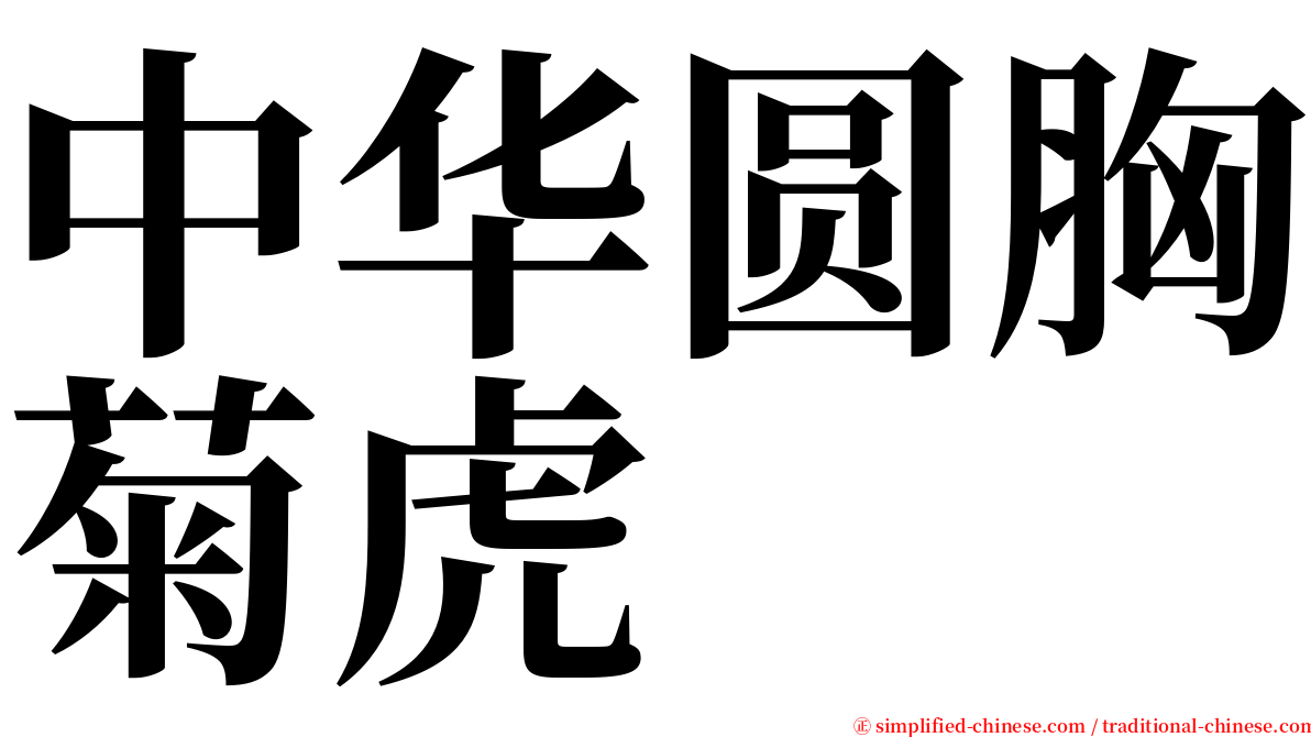 中华圆胸菊虎 serif font