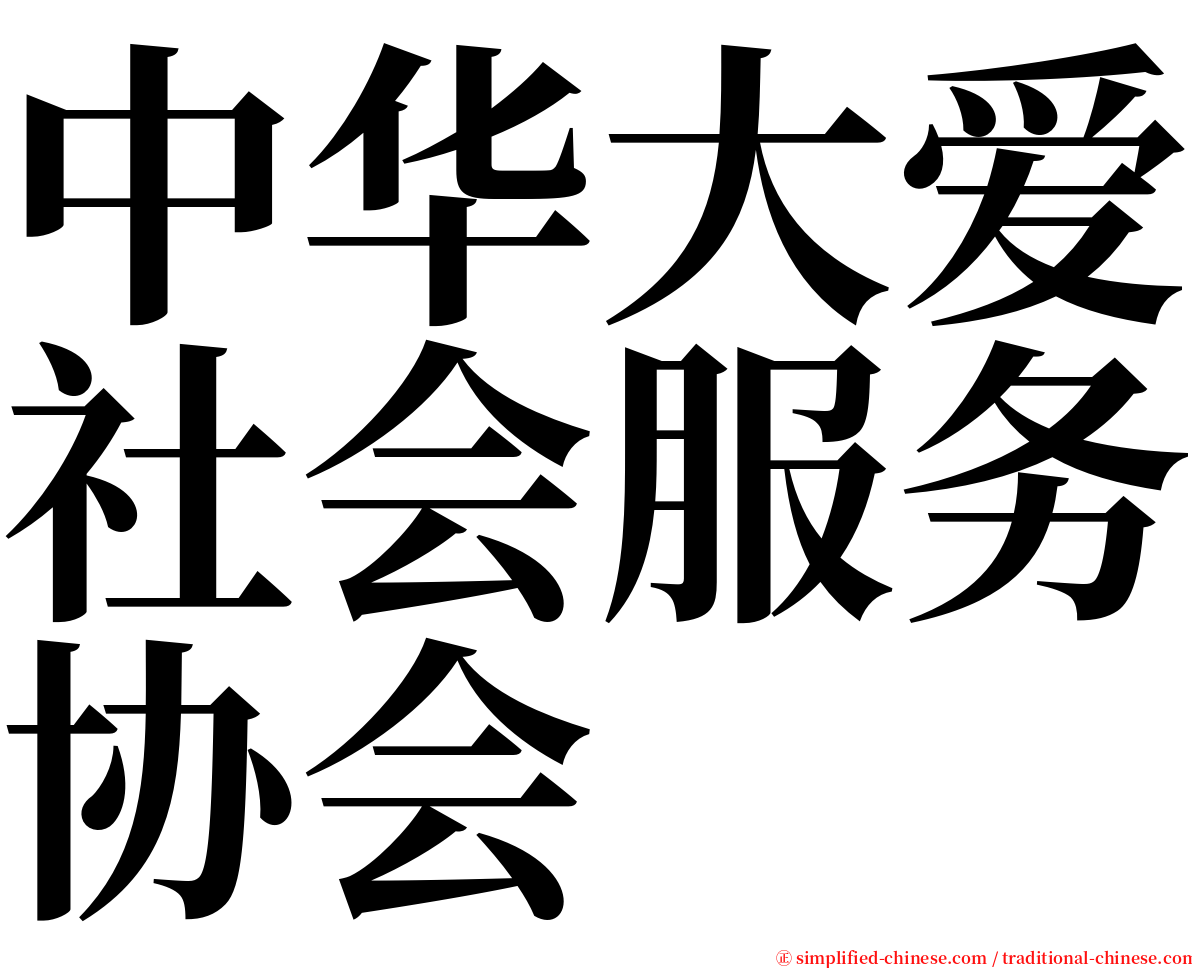 中华大爱社会服务协会 serif font