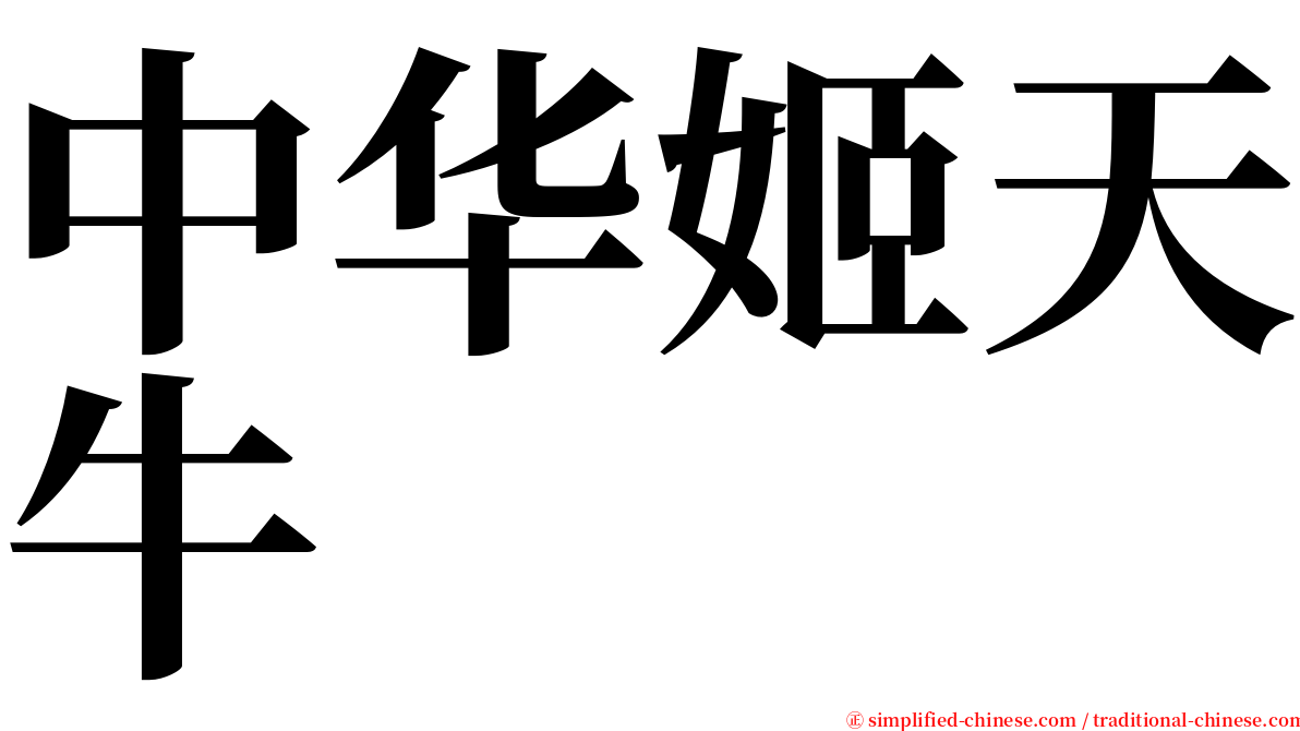 中华姬天牛 serif font