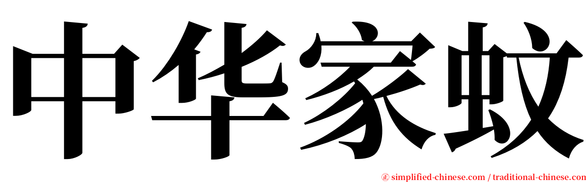 中华家蚊 serif font