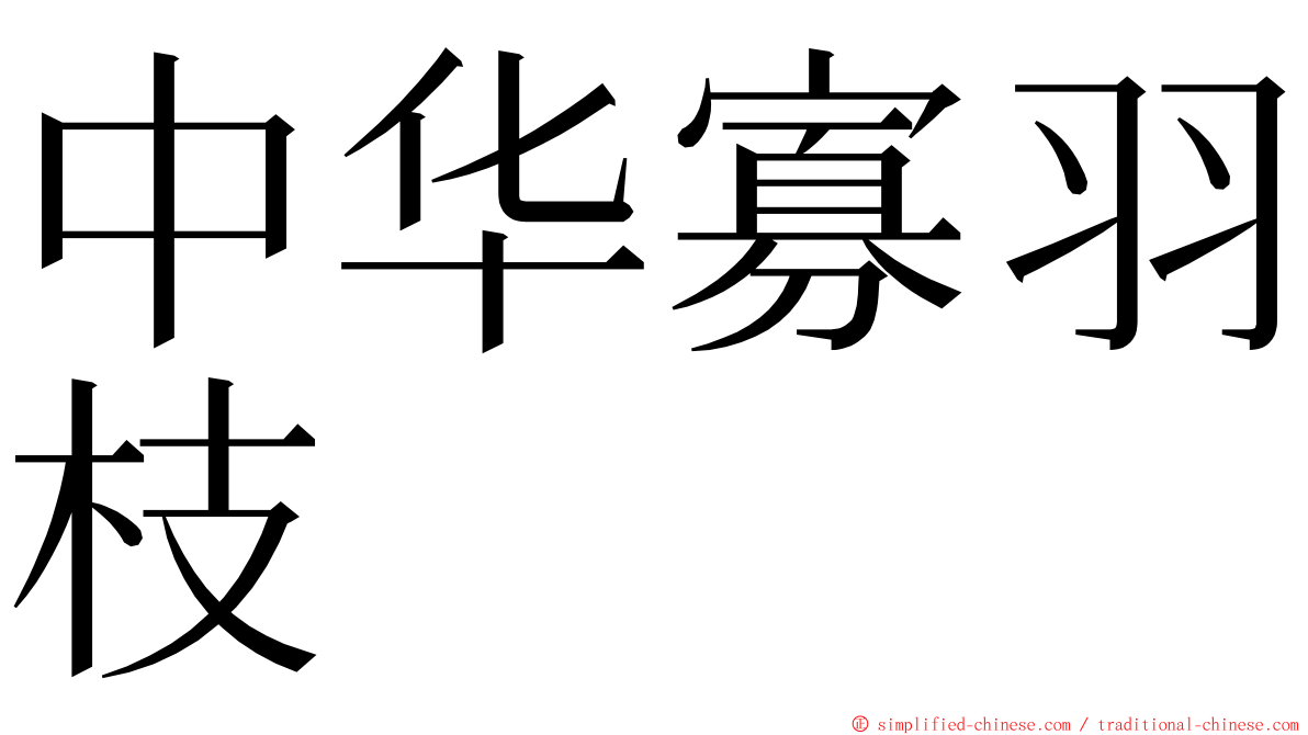 中华寡羽枝 ming font