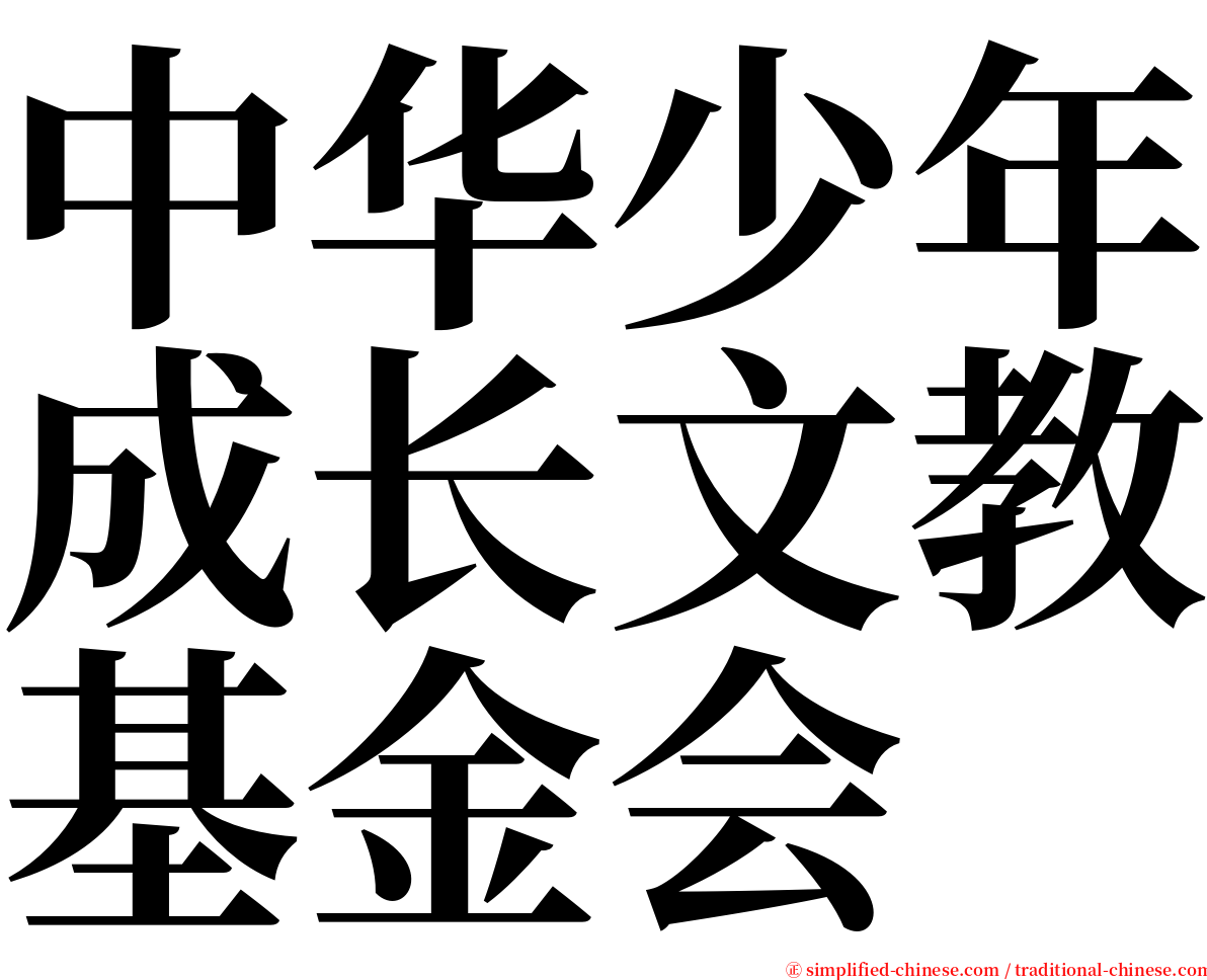 中华少年成长文教基金会 serif font