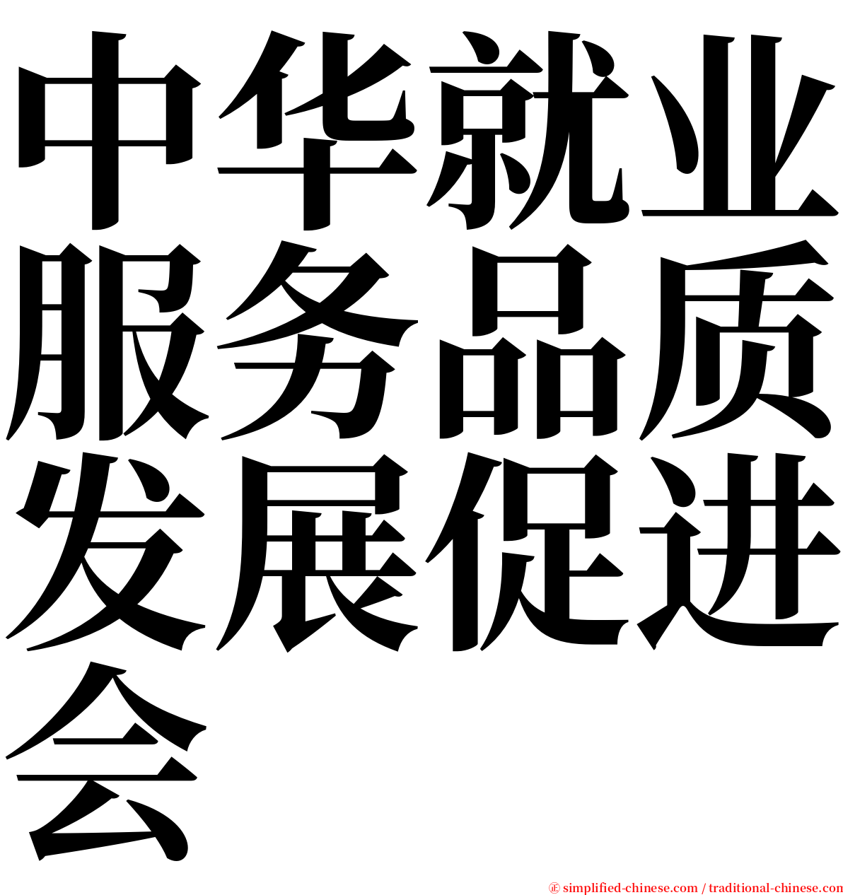 中华就业服务品质发展促进会 serif font