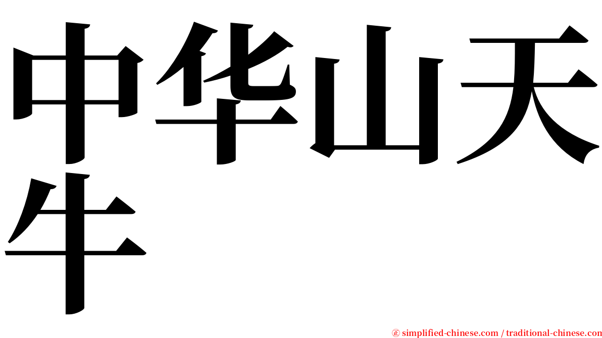 中华山天牛 serif font