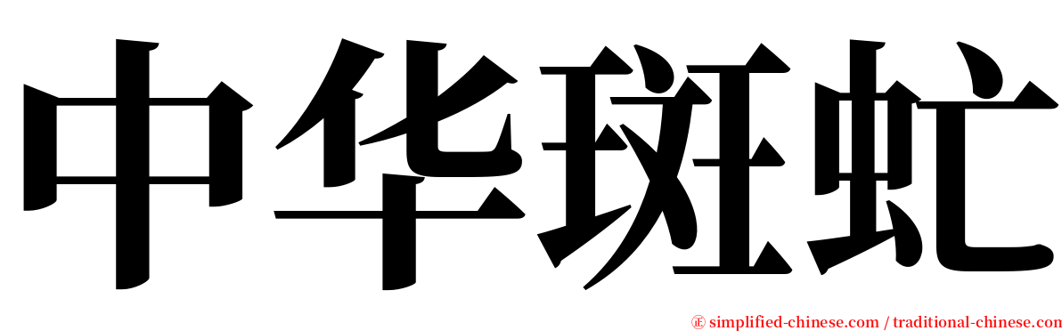 中华斑虻 serif font