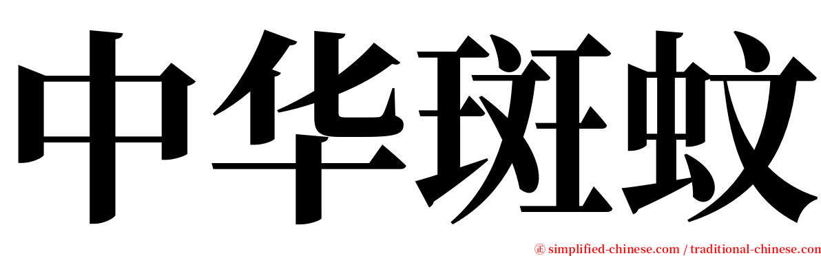 中华斑蚊 serif font