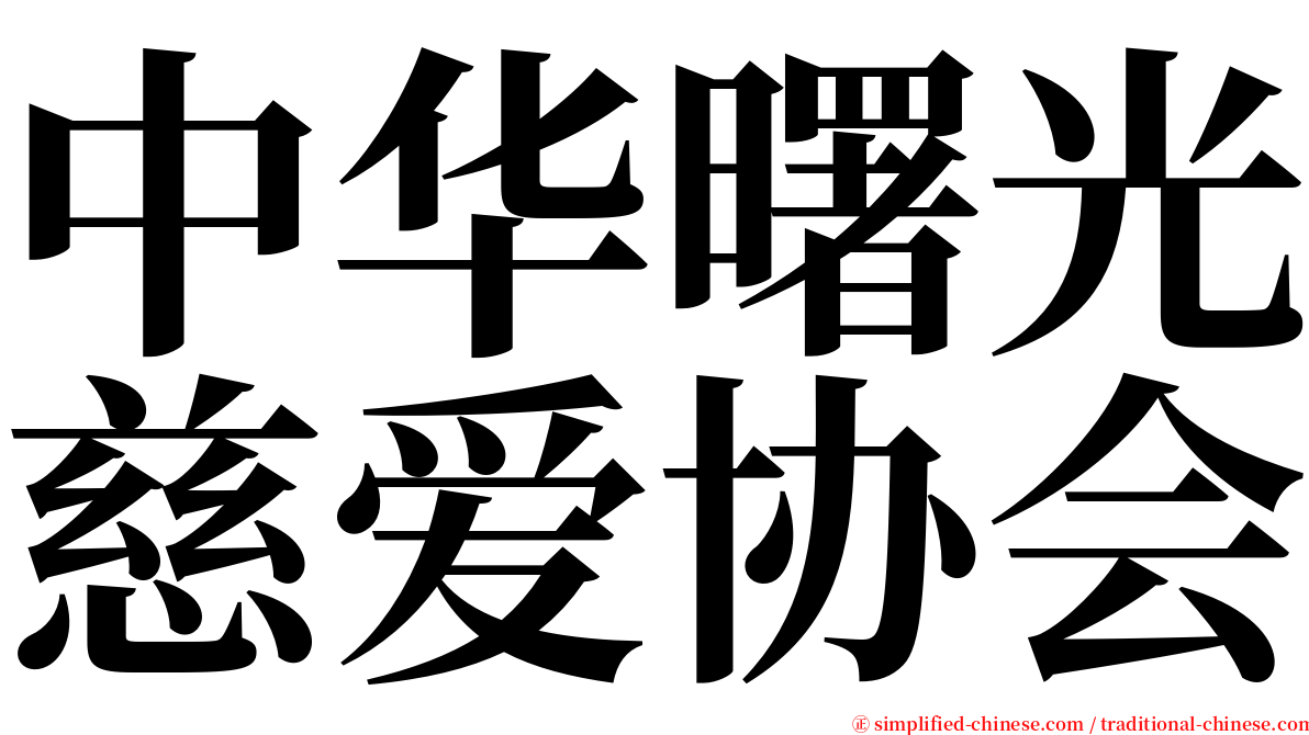 中华曙光慈爱协会 serif font