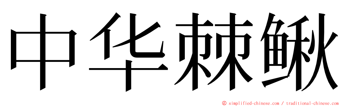 中华棘鳅 ming font