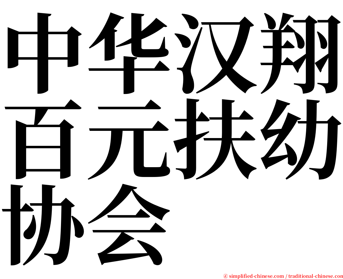中华汉翔百元扶幼协会 serif font