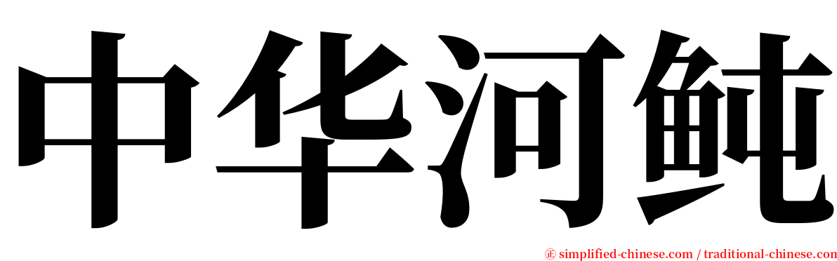 中华河鲀 serif font