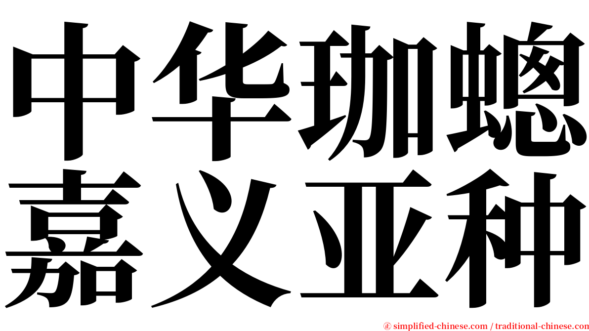 中华珈蟌嘉义亚种 serif font