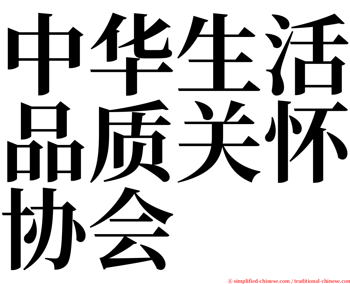中华生活品质关怀协会 serif font