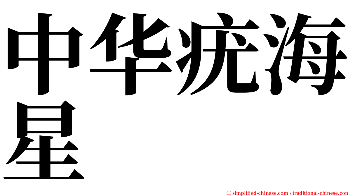 中华疣海星 serif font