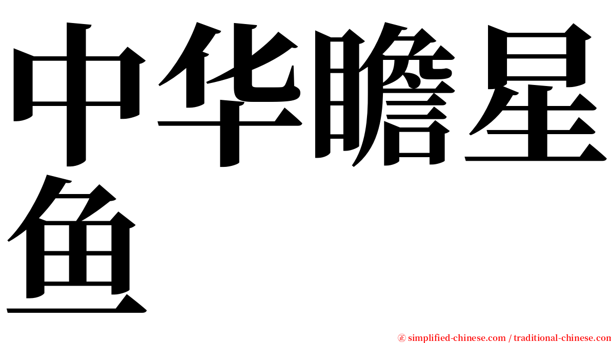 中华瞻星鱼 serif font