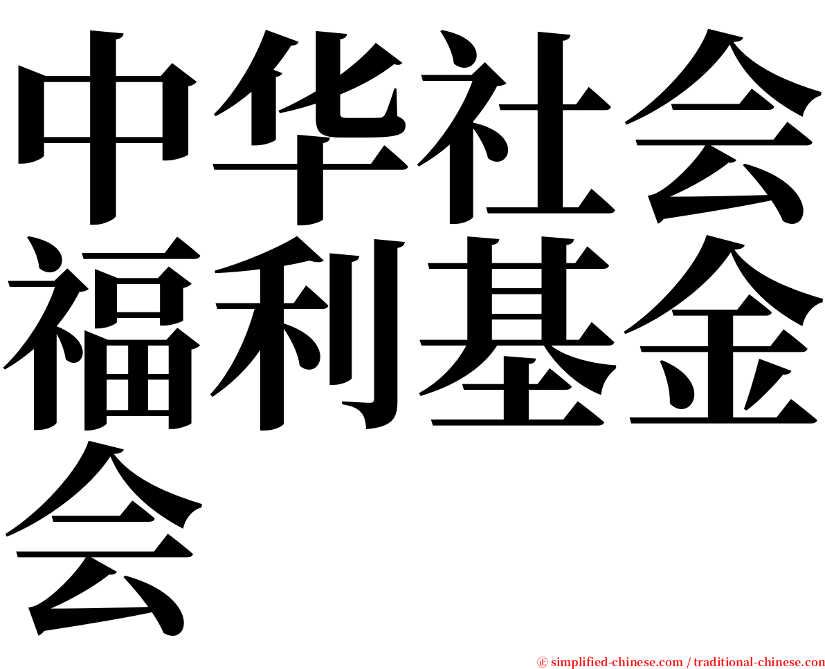 中华社会福利基金会 serif font