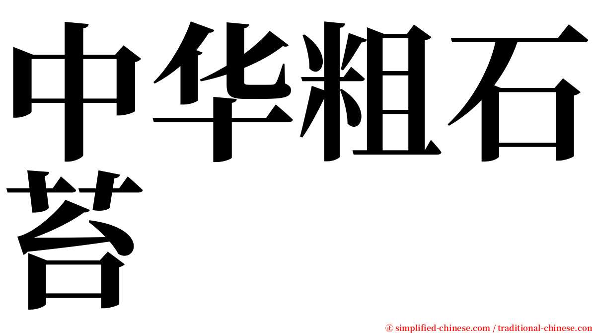 中华粗石苔 serif font