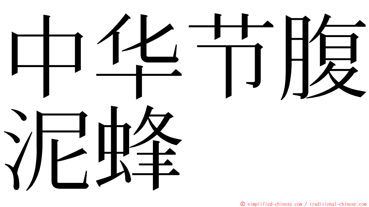 中华节腹泥蜂 ming font