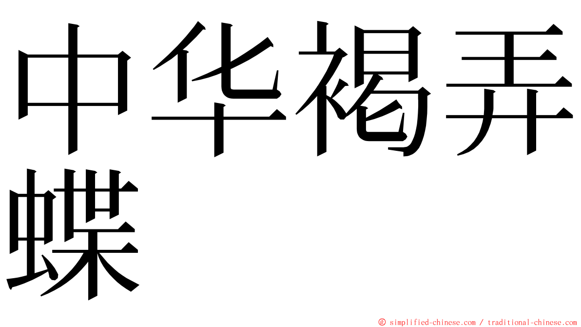 中华褐弄蝶 ming font