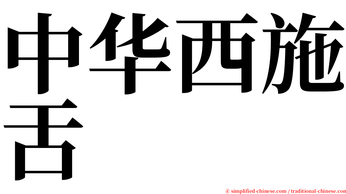 中华西施舌 serif font