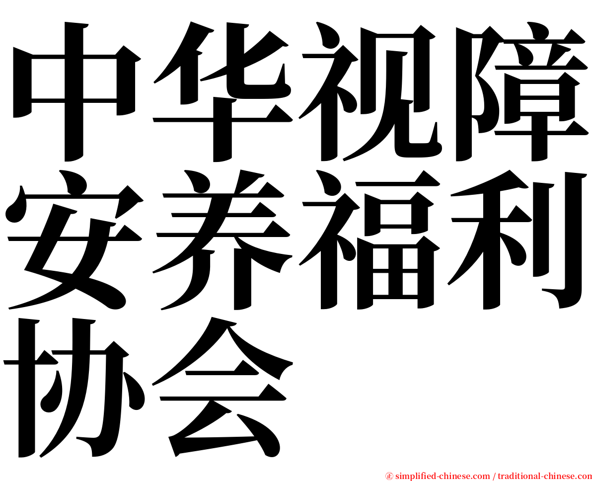 中华视障安养福利协会 serif font