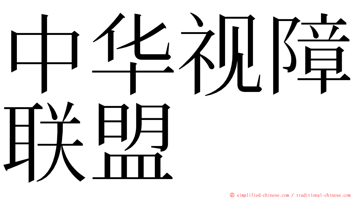 中华视障联盟 ming font