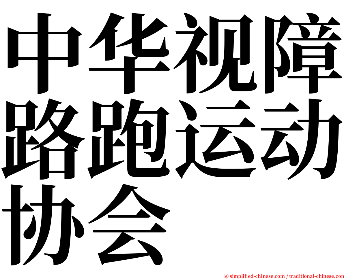 中华视障路跑运动协会 serif font