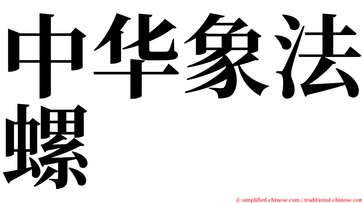 中华象法螺 serif font