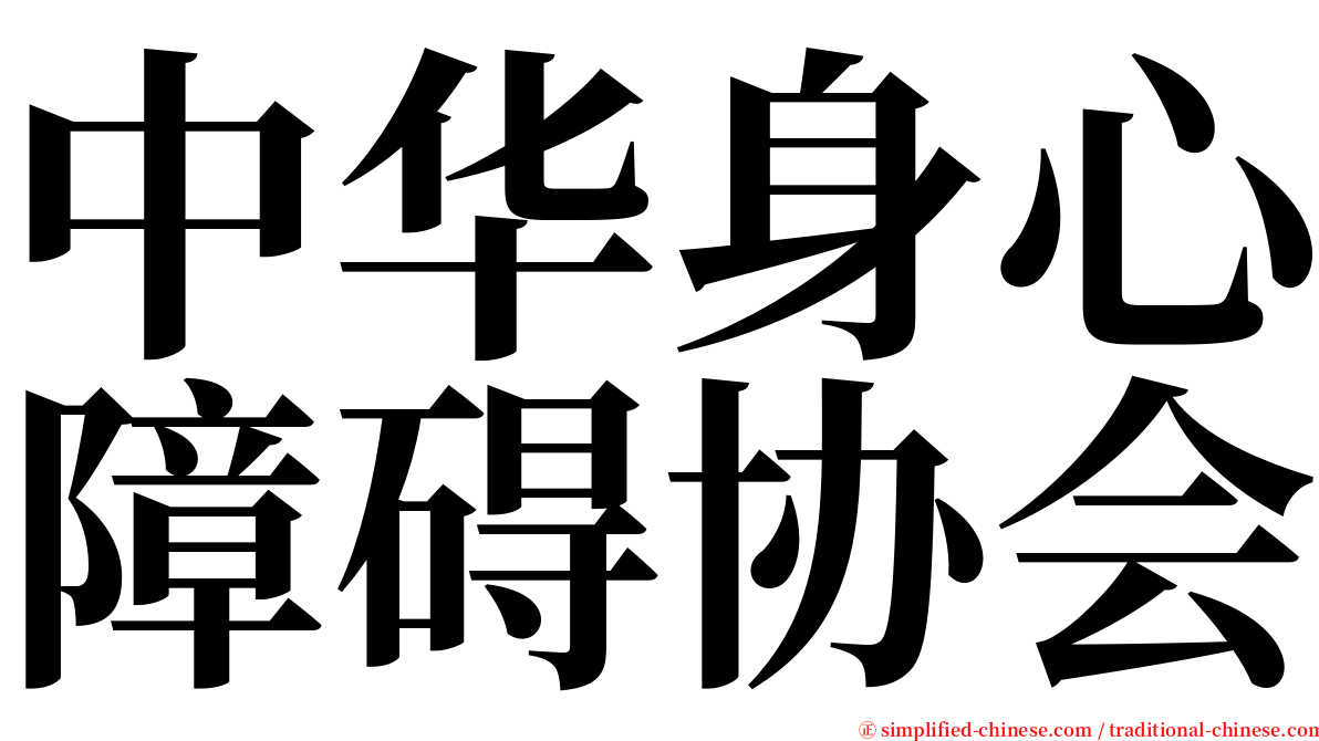 中华身心障碍协会 serif font