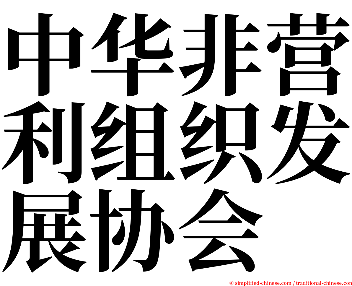 中华非营利组织发展协会 serif font